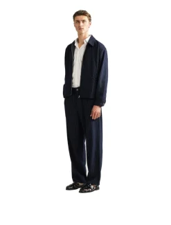 Ange Projects Pinstripe Wool Jacket Navy