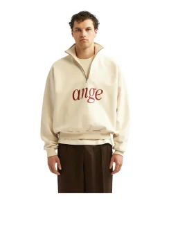 Ange Projects Zipped Roll Neck Sweater Oatmeal