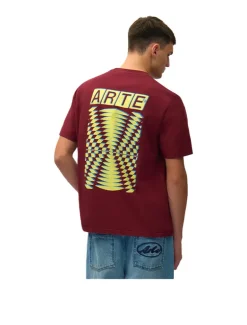 Arte Antwerp Abstract Back Print T-Shirt Bordeaux