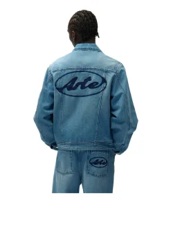 Arte Antwerp Circle Logo Jeans Jacket Denim Bleach