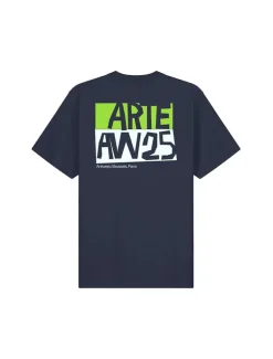 Arte Antwerp Cut Out Print T-Shirt Navy