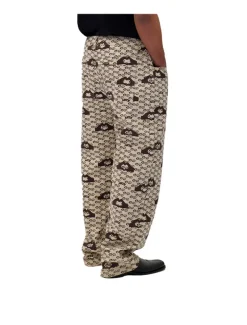 Arte Antwerp Hand Heart Print Pants Cream Brown