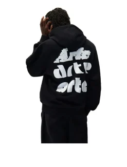Arte Antwerp Multi Arte Print Hoodie Black