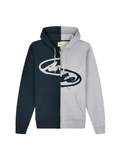 Arte Antwerp Split Patch Zip Hoodie Grey Navy