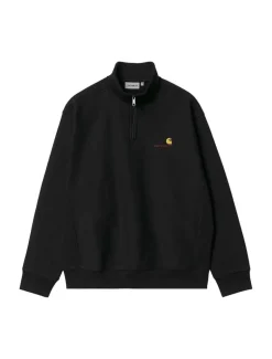 Carhartt WIP Half Zip American Script Sweat Black