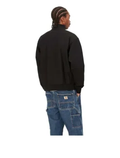 Carhartt WIP Half Zip American Script Sweat Black