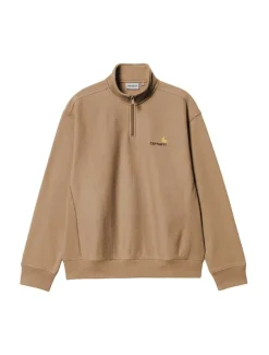 Carhartt WIP Half Zip American Script Sweat Peanut