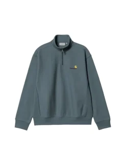 Carhartt WIP Half Zip American Script Sweat Office Blue