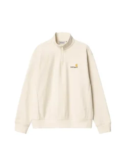 Carhartt WIP Half Zip American Script Sweat Naturel