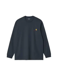 Carhartt WIP L/S American Script T-Shirt Deep Night
