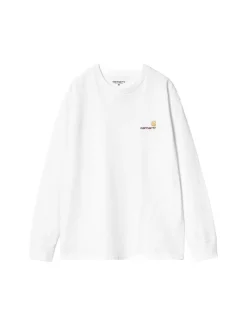 Carhartt WIP L/S American Script T-Shirt White