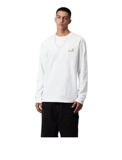 Carhartt WIP L/S American Script T-Shirt White