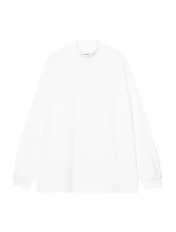 Carhartt WIP L/S Script Mockneck T-Shirt White