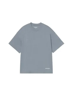 Carhartt WIP S/S Link Script T-Shirt Velvet Blue White