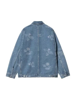 Carhartt WIP Stamp Jacket Stamp Print Blue Bleached
