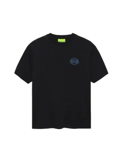 New Amsterdam Surf Association Logo Tee Black Acid Blue