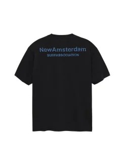 New Amsterdam Surf Association Logo Tee Black Acid Blue