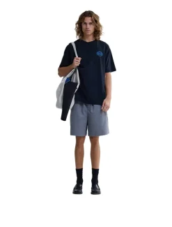 New Amsterdam Surf Association Logo Tee Black Acid Blue