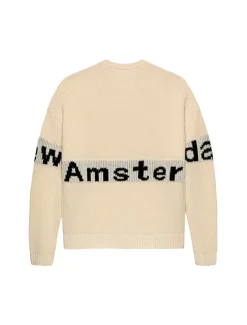 New Amsterdam Surf Association Name Crew Knit Ecru Black