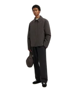 OLAF Checked Padded Coach Jacket Hot Fudge