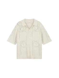OLAF Face Logo Knit Polo Off White