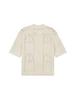 OLAF Face Logo Knit Polo Off White