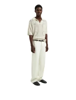 OLAF Face Logo Knit Polo Off White