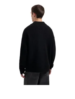 OLAF Knitted Zip Cardigan Black