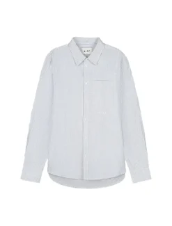 OLAF Monogram Embro Oxford Shirt Blue Stripe