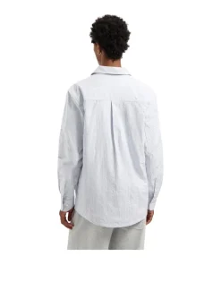 OLAF Monogram Embro Oxford Shirt Blue Stripe