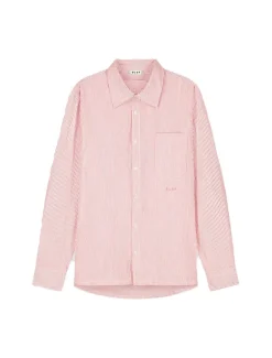 OLAF Oversized Stripe Oxford Shirt Burnt Coral