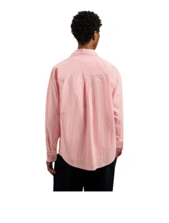 OLAF Oversized Stripe Oxford Shirt Burnt Coral