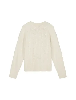 OLAF Textured Boxy Knitted Crewneck Off White