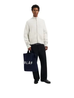 OLAF Zip Knitted Mock Neck Off-White