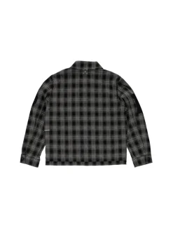 POP Trading Company Checked Football Jacket Charcoal