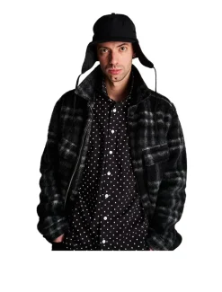 POP Trading Company Checked Wool Shirt Jacket
