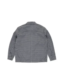 POP Trading Company Gingham Boxer Overshirt Black Off White