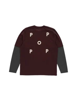 POP Trading Company Logo Sleeve T-shirt Fudge Charcoal Heather