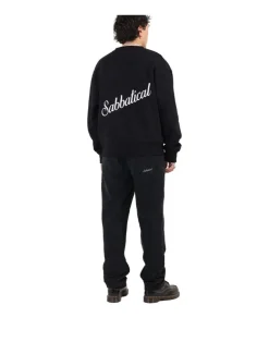 Sabbatical Script Logo Crewneck Black